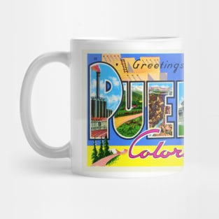 Greetings from Pueblo, Colorado - Vintage Large Letter Postcard Mug